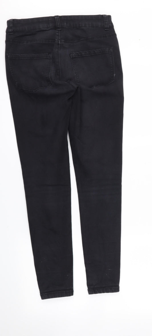 denim &co Womens Black Houndstooth Skinny Jeans Size 10 L27 in