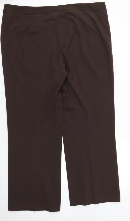 Mia Moda Womens Brown Trousers Size 20 L27 in