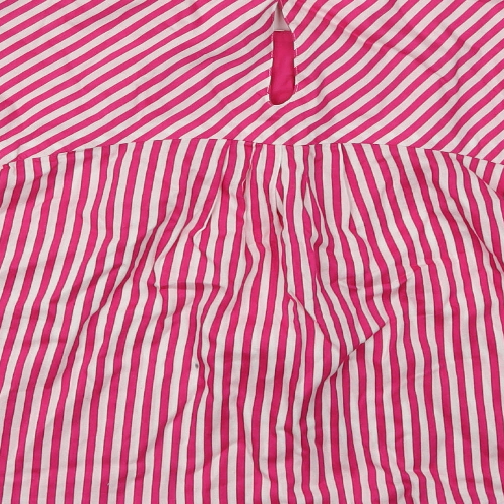 Vertbaudet Girls Pink Striped Fit & Flare Size 5-6 Years