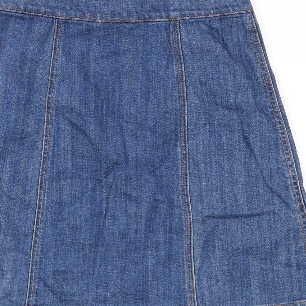 H&M Womens Blue A-Line Skirt Size 4