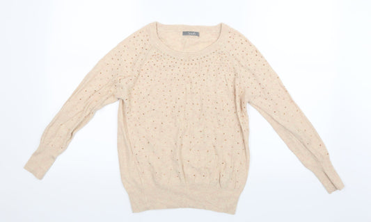 South Womens Beige Knit Pullover Jumper Size 8