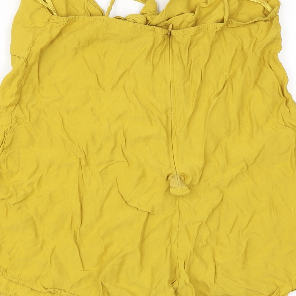 Motel Womens Yellow Playsuit One-Piece Size S