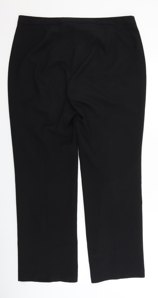 Womens UK Size 12 F&F Regular Fit Dress Pants Black Trousers