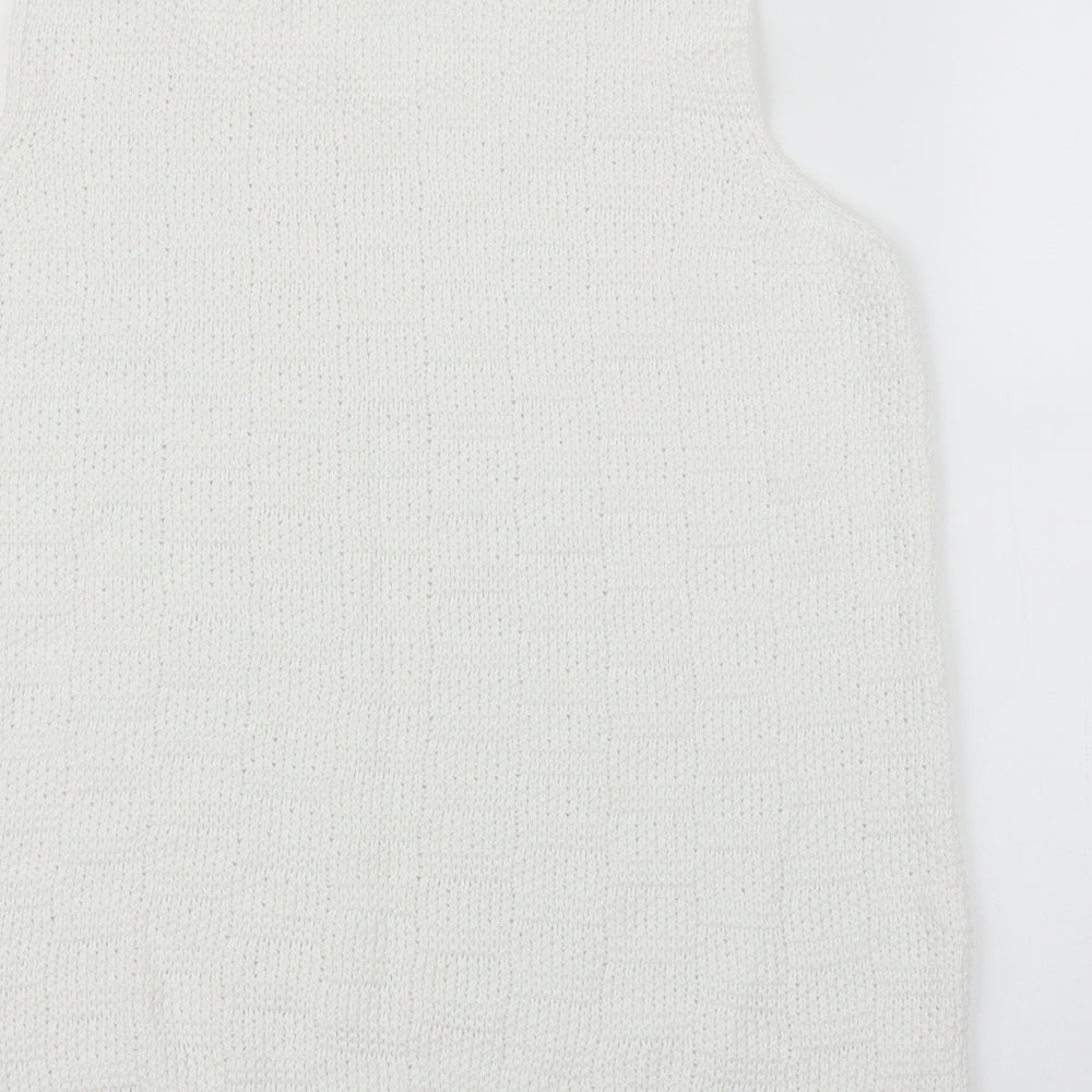 M&Co Womens White Vest Jumper Size 14