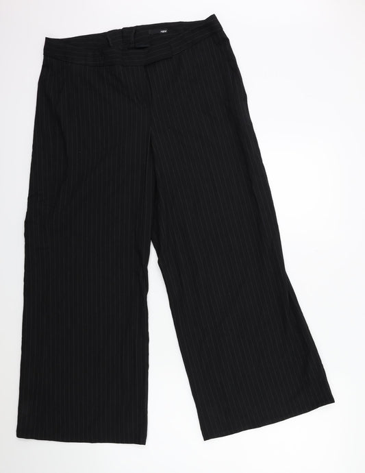 Womens UK Size 32 in H&M Regular Fit Black Trousers