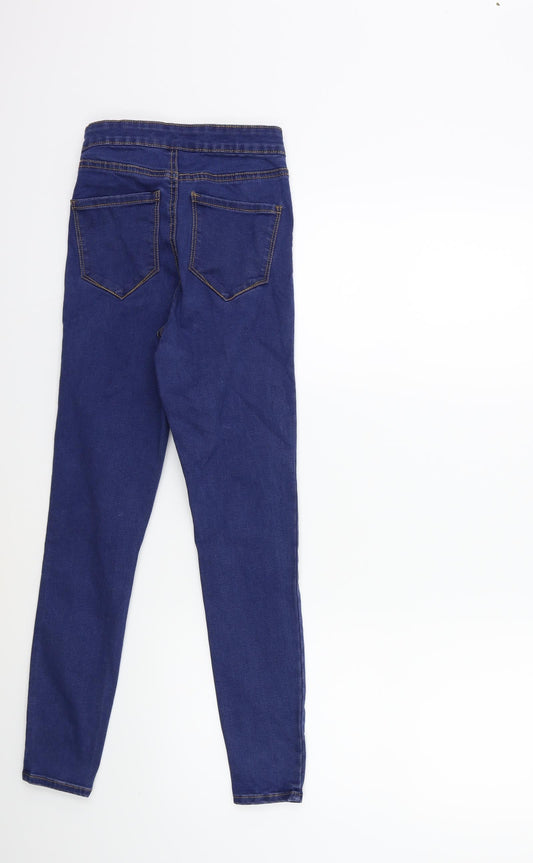 Denim & Co. Womens Blue Denim Skinny Jeans Size 6 L25 in