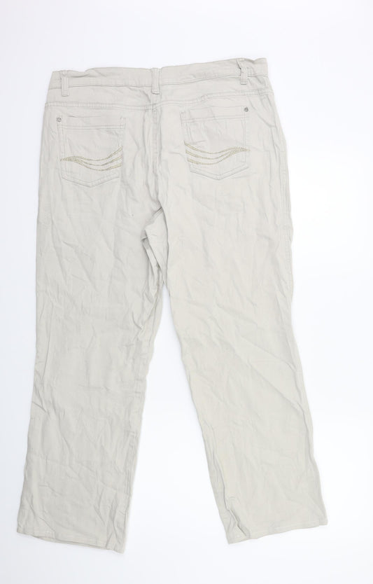 Gina Benotti Womens Grey Denim Straight Jeans Size 20 L30 in