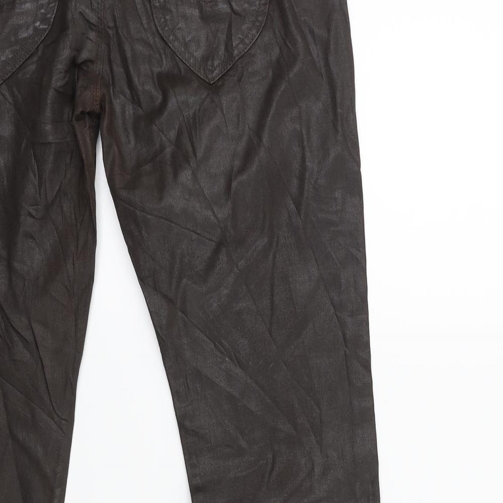 Womens UK Size 10 Preworn Regular Fit Brown Trousers