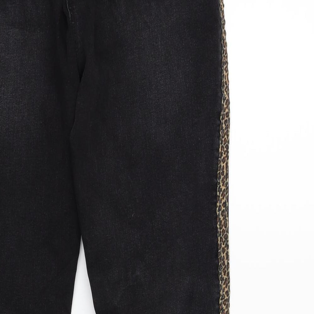 Womens UK Size 12 Papaya Regular Fit Skinny Black Jeans
