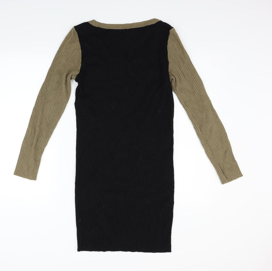 Autograph Womens Black Houndstooth Fit & Flare Size 10