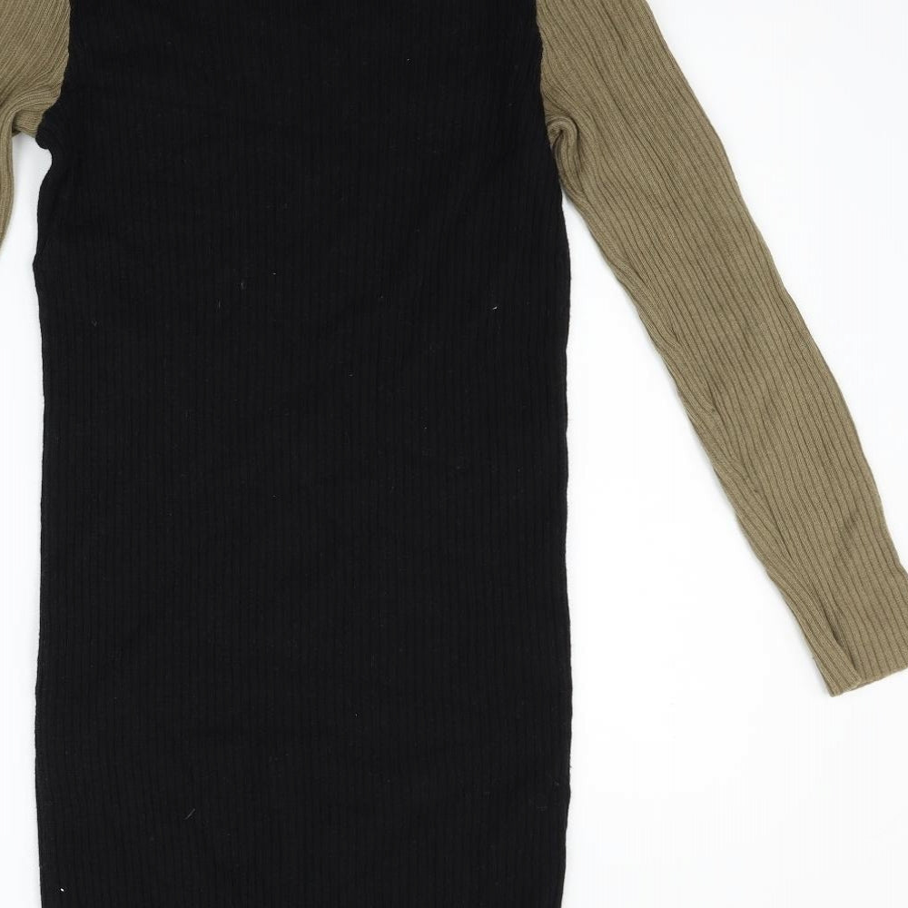 Autograph Womens Black Houndstooth Fit & Flare Size 10