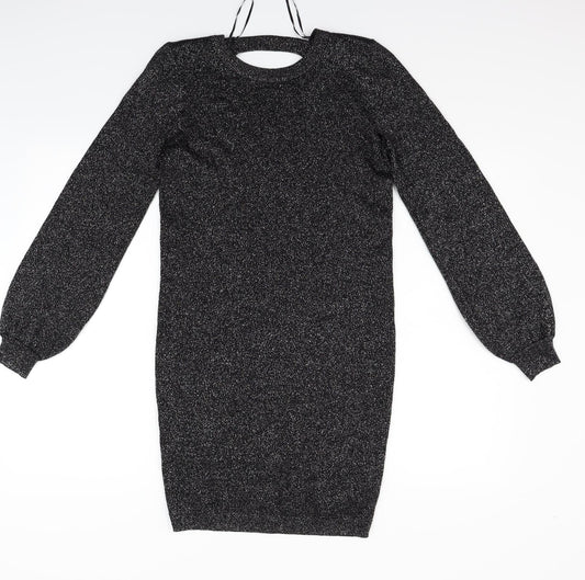 George Womens Black Houndstooth Fit & Flare Size 10