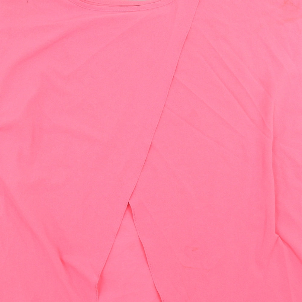 Womens UK Size 10 Internationale Pink Basic Blouse