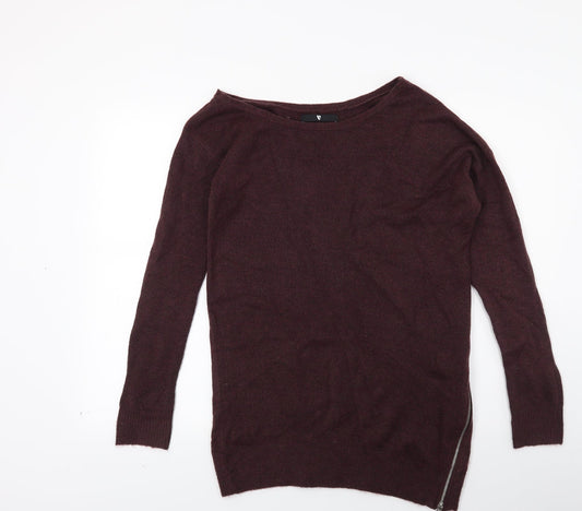 Very Womens Red Knit Tunic Jumper Size 10
