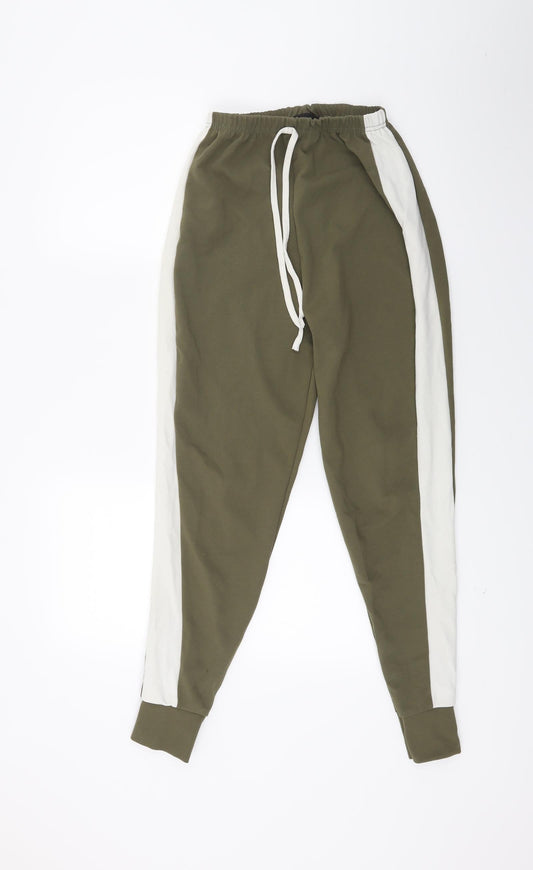 Womens UK Size 6 PRETTYLITTLETHING Regular Fit Jogger Green Trousers