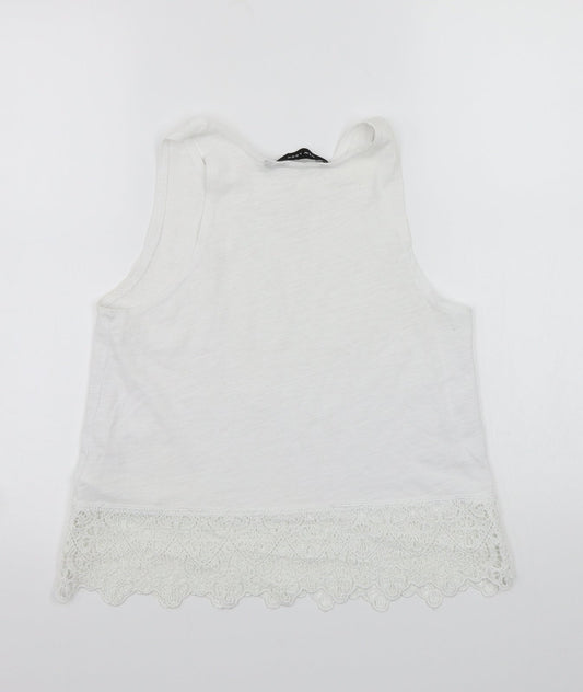 Womens UK Size 6 Newlook White Basic Tank