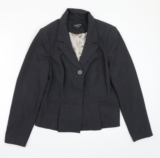 Womens UK Size 16 Papaya Regular Grey Blazer