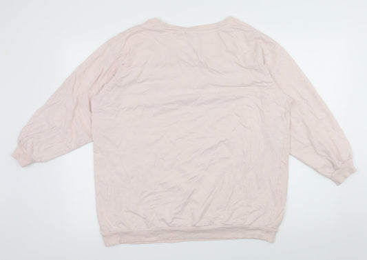 H&M Womens Pink Jersey Pullover Sweatshirt Size M - Love