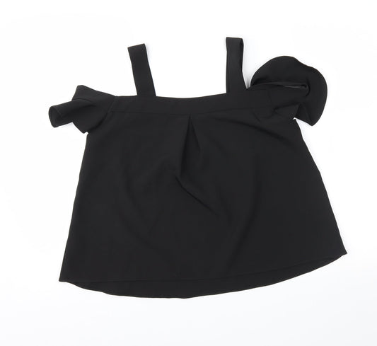 Womens UK Size 8 Topshop Black Basic Blouse