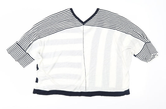 NEXT Womens Blue Striped Pullover Jumper Size M