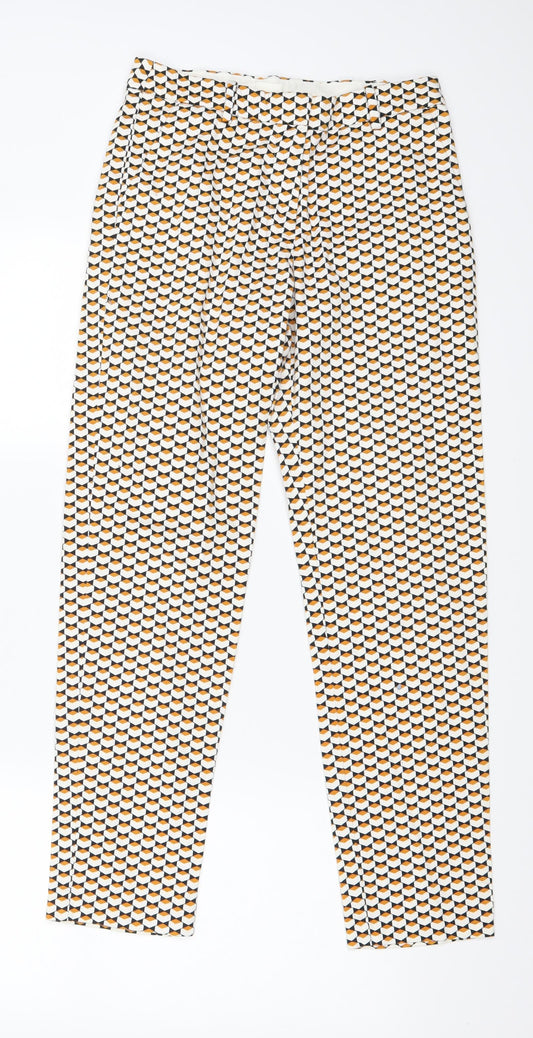 Womens UK Size 6 H&M Regular Fit White Trousers