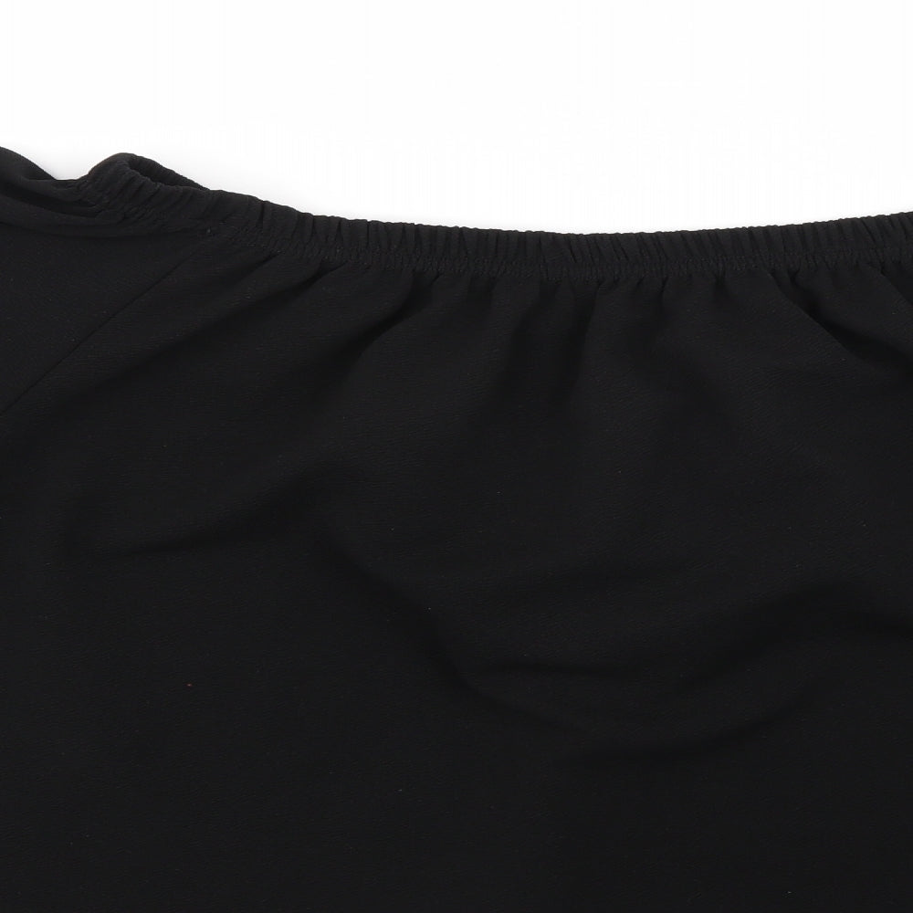 Womens UK Size M PRETTYLITTLETHING Black Basic Blouse