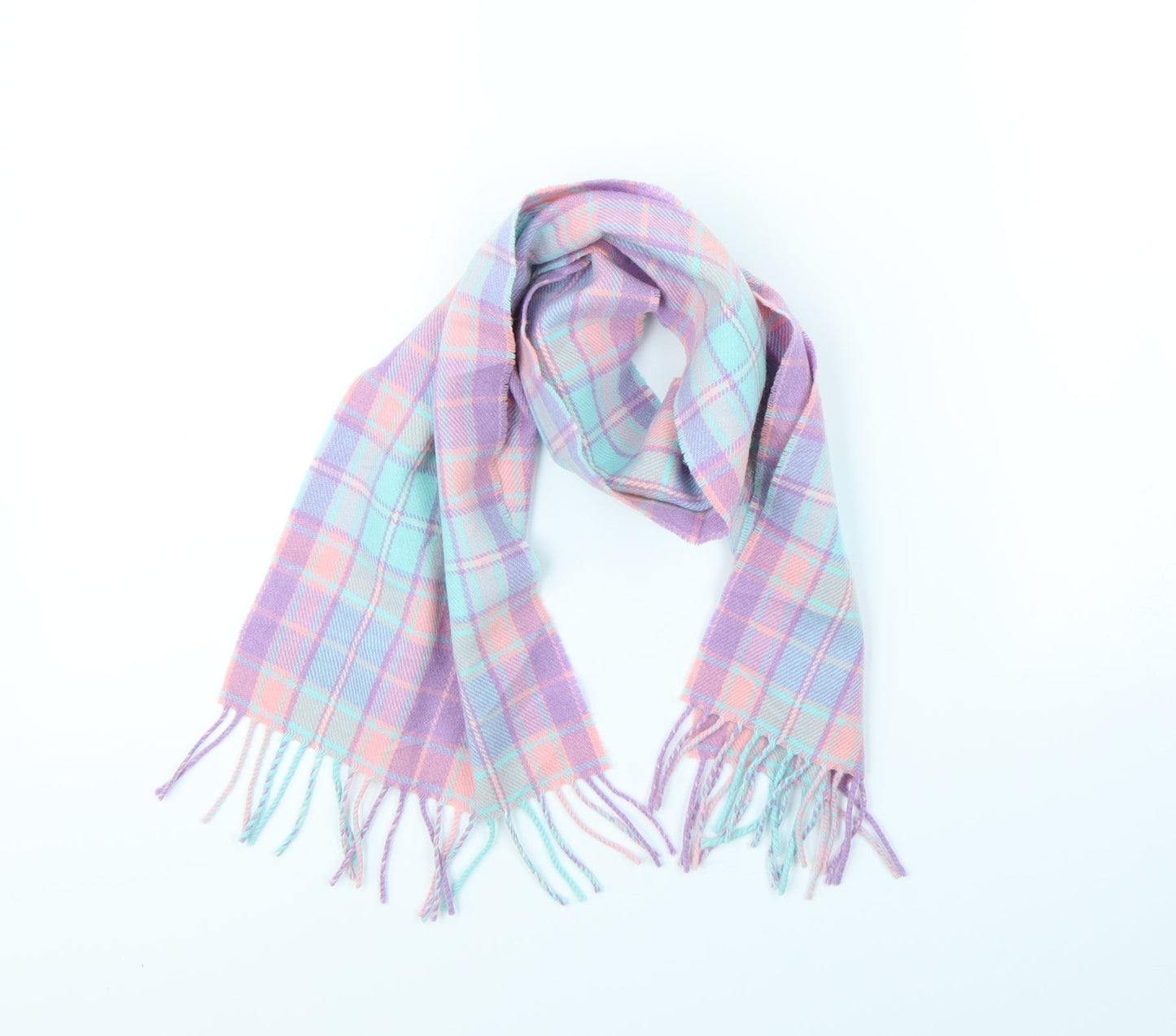 Preworn Girls Blue Check Scarf Scarves & Wraps One Size