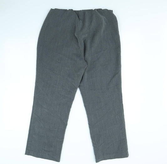 Womens UK Size 12 Preworn Regular Fit Dress Pants Grey Trousers