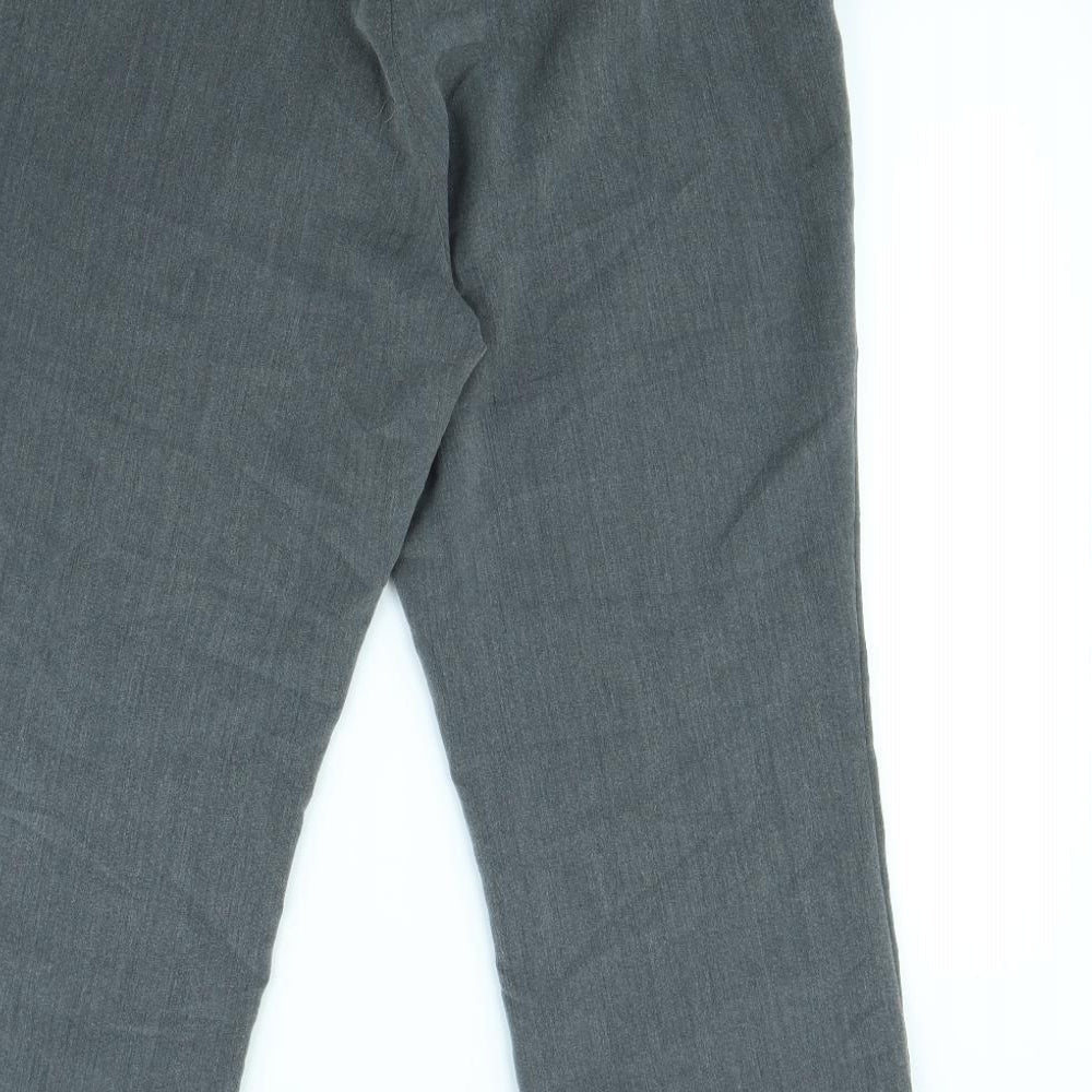Womens UK Size 12 Preworn Regular Fit Dress Pants Grey Trousers