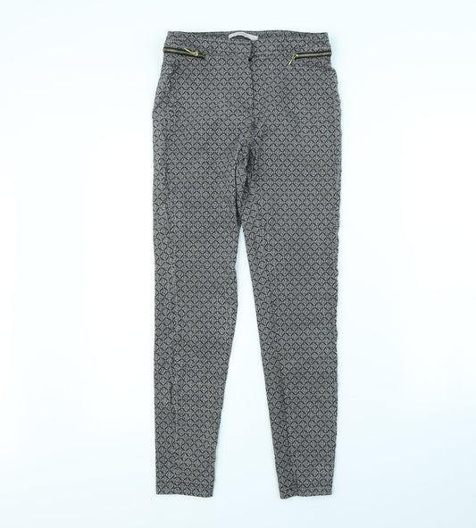 Womens UK Size 8 George Regular Fit Black Trousers