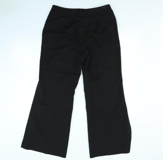 Womens UK Size 12 Wallis Regular Fit Dress Pants Black Trousers