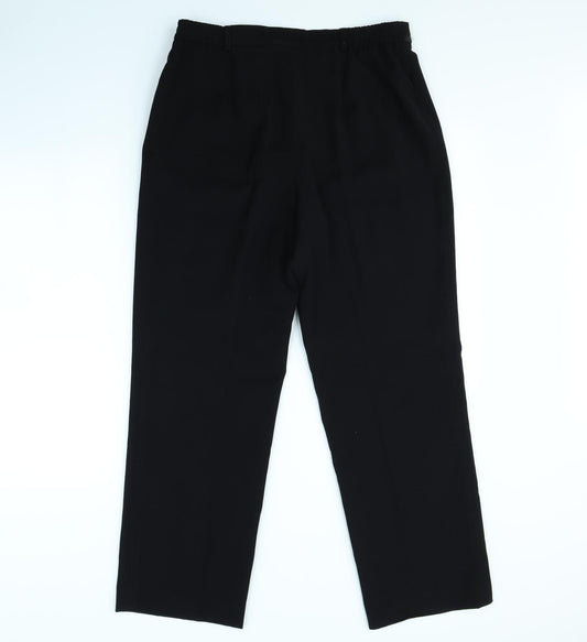 Womens UK Size 14 Gelco Regular Fit Dress Pants Black Trousers