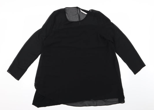Tu Womens Black Basic Blouse Size 14