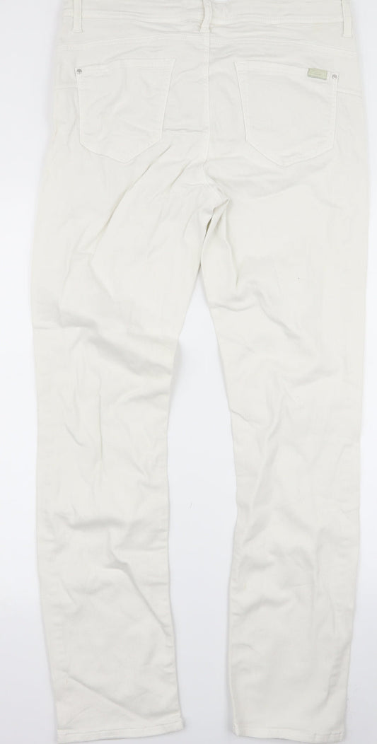 Womens UK Size 32 Preworn Regular Fit Skinny White Jeans