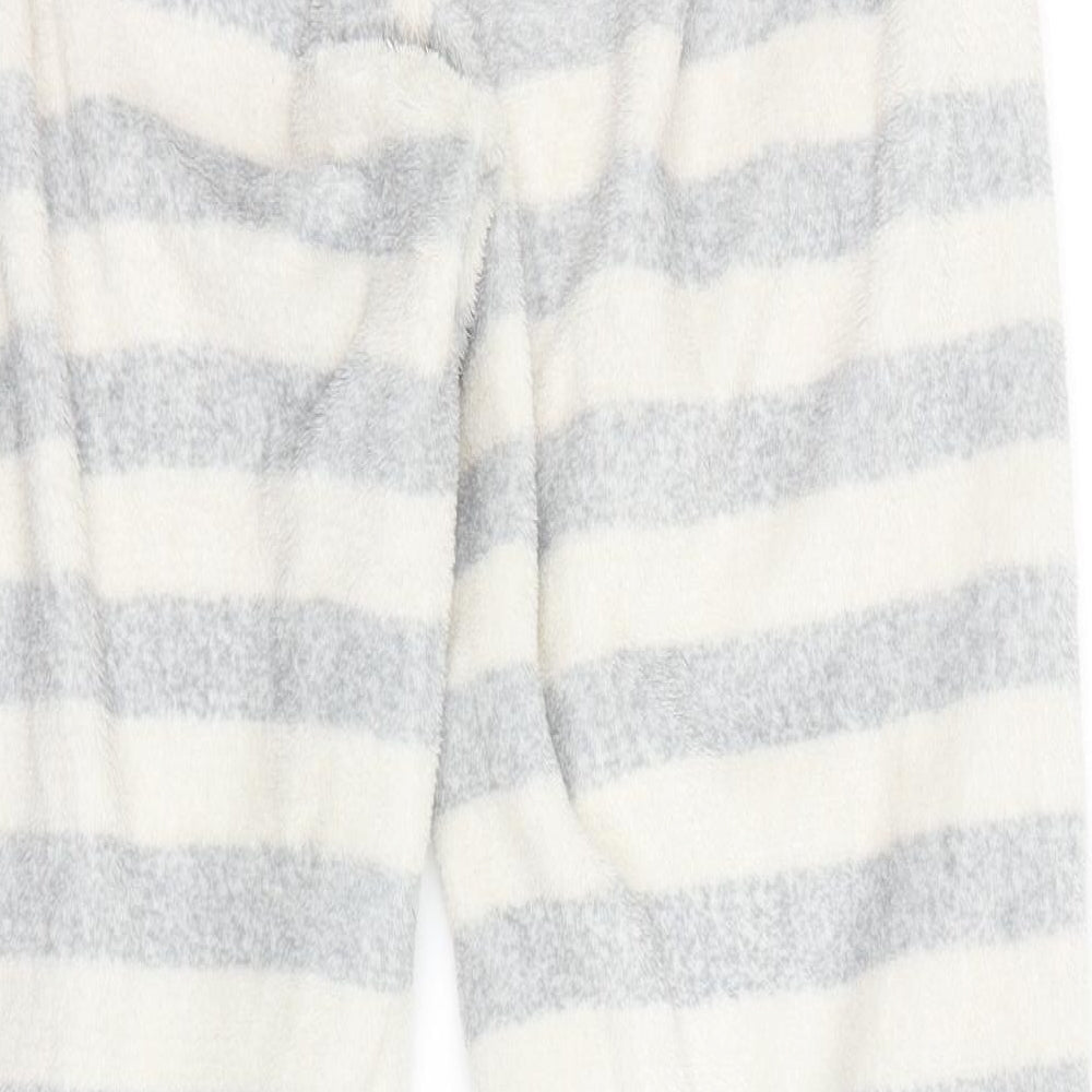Primark Womens Grey Striped Trousers Size 10 L23 in