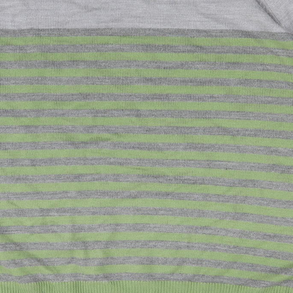 Cedar Wood State Mens Green Striped Pullover Jumper Size L