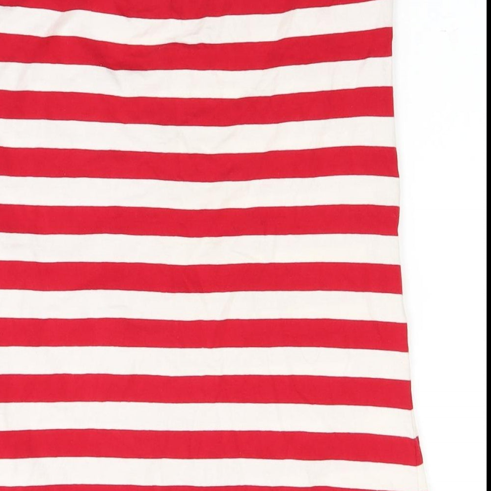 EDITIONS Womens Red Striped Basic Tank Size 16