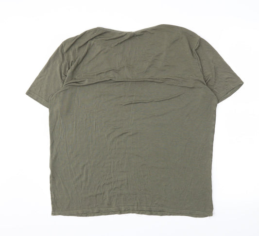 Boohoo Womens Green Basic T-Shirt Size 16