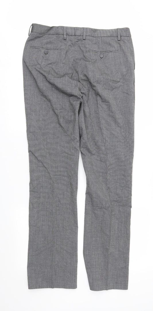 Debenhams Mens Grey Trousers Size 34 in L33 in
