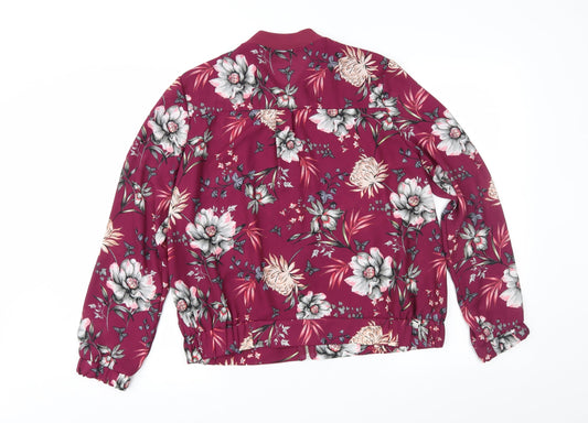 George Womens Purple Floral Jacket Size 12