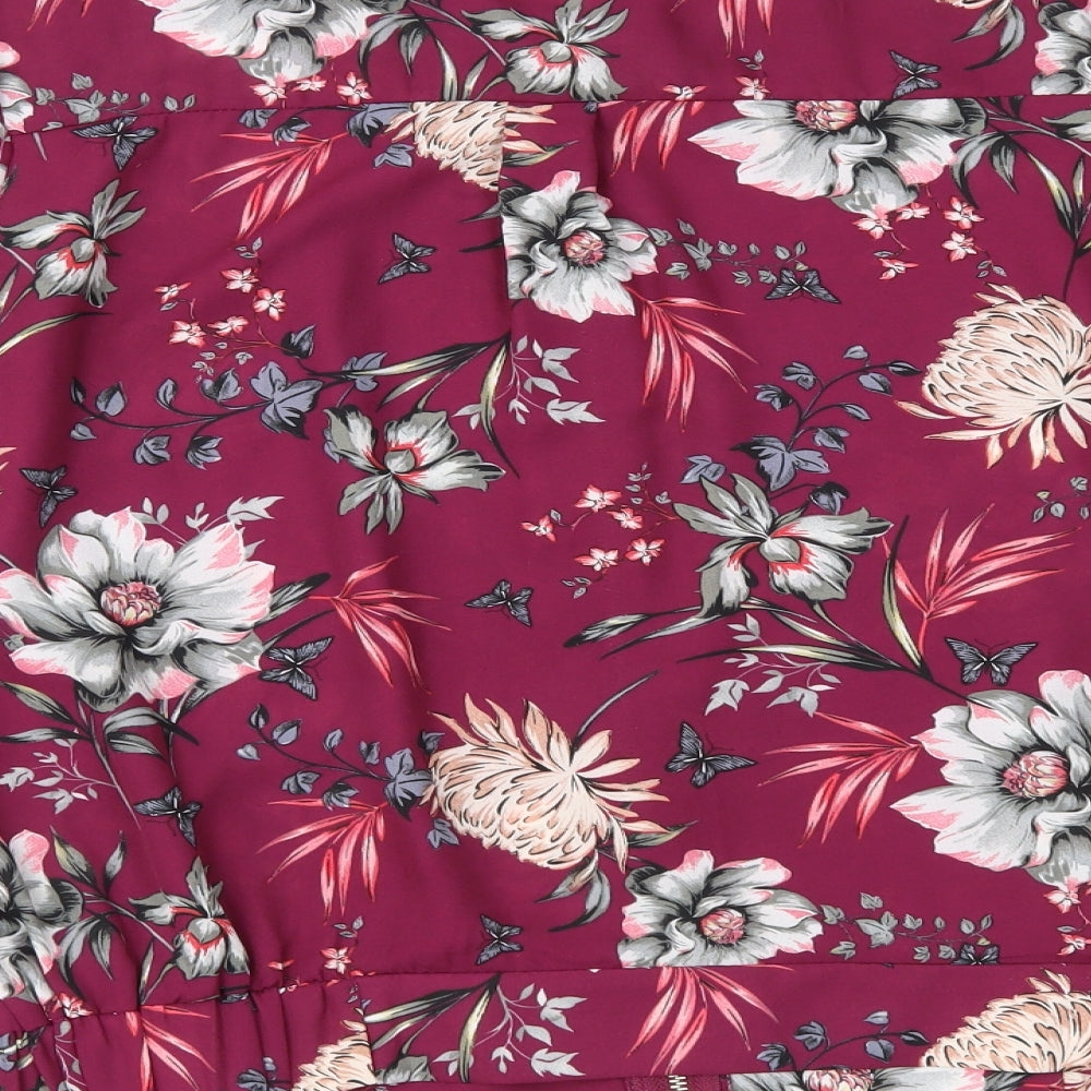 George Womens Purple Floral Jacket Size 12