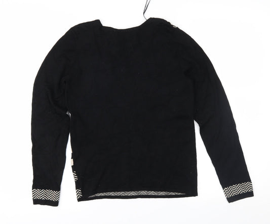 Principles Womens Black Geometric Pullover Jumper Size 10
