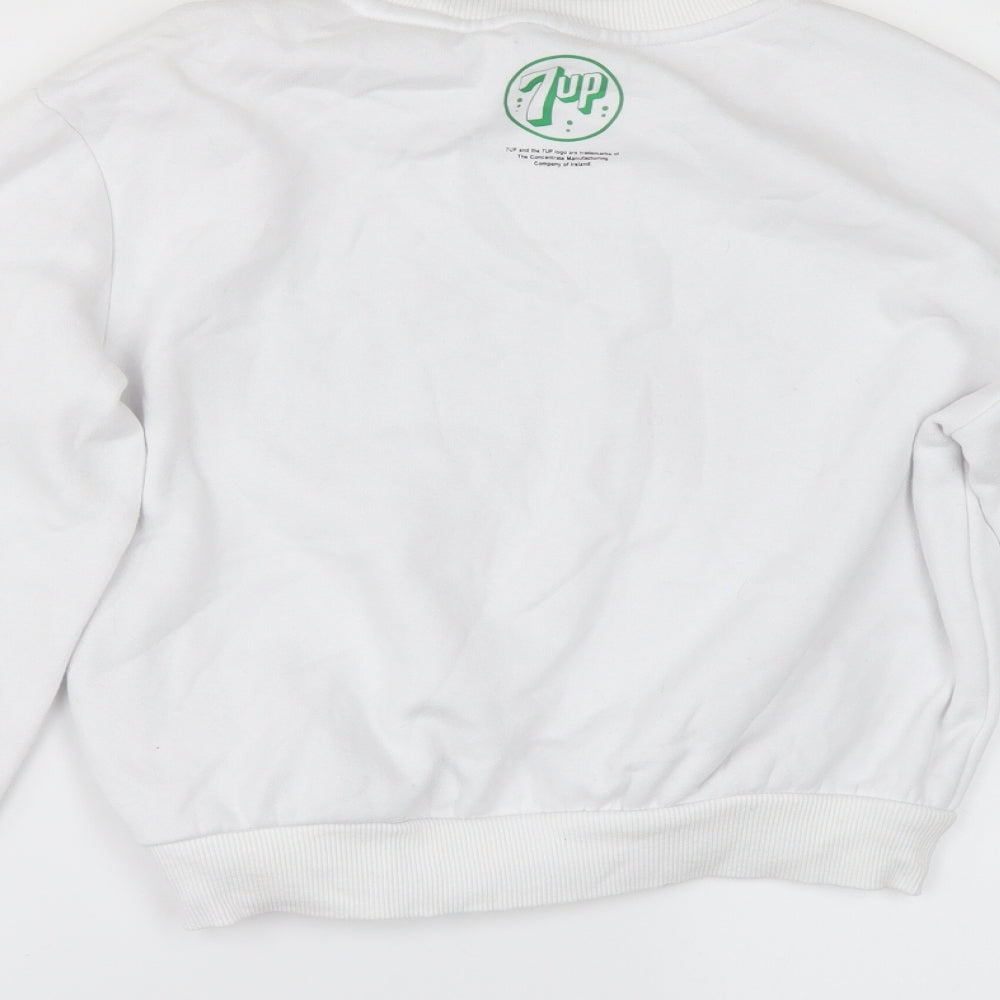 Womens UK Size XL Divided by H&M White Pullover Sweatshirt