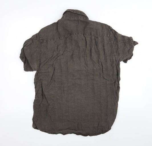 Blue Harbour Mens Brown Button-Up Size M