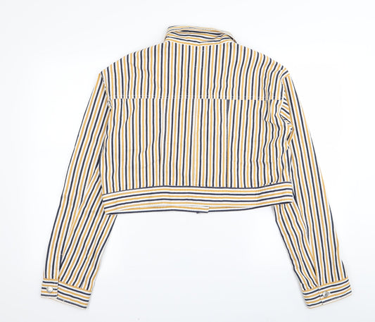 FOREVER 21 Womens Multicoloured Striped Jacket Size L - denim jacket