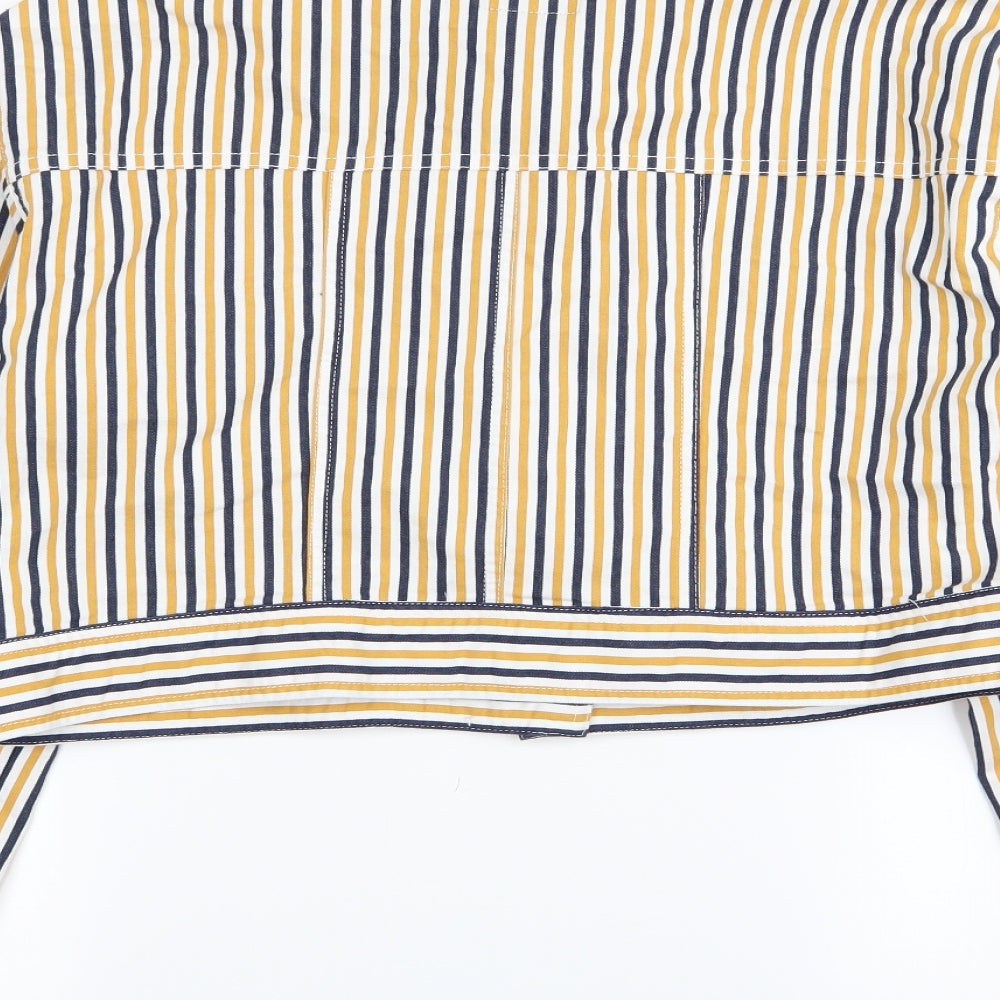 FOREVER 21 Womens Multicoloured Striped Jacket Size L - denim jacket