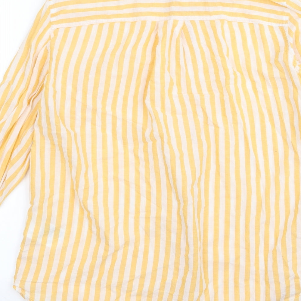 Divided by H&M Womens Multicoloured Striped Basic Button-Up Size 4