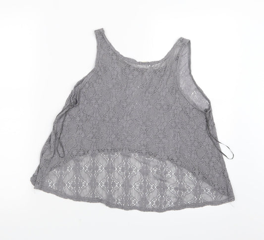 Preworn Womens Grey Cropped T-Shirt Size M