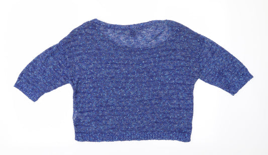 Womens UK Size XS H&M Blue Basic T-Shirt