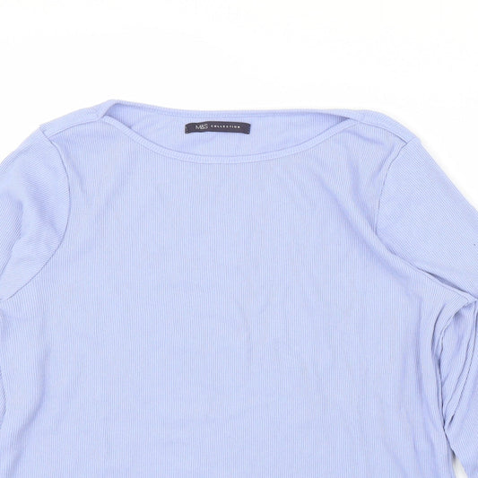 Womens UK Size 14 M&S Blue Basic Blouse